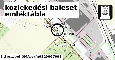 közlekedési baleset emléktábla