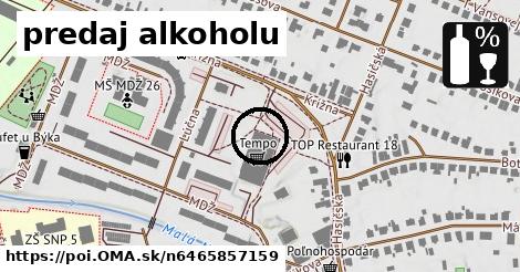 predaj alkoholu