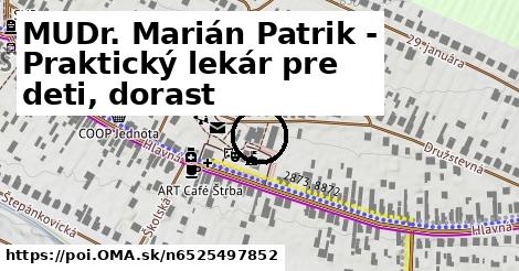 MUDr. Marián Patrik - Praktický lekár pre deti, dorast