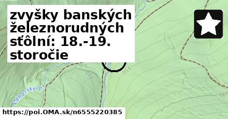 zvyšky banských železnorudných sťôlní: 18.-19. storočie