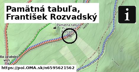 Pamätná tabuľa, František Rozvadský