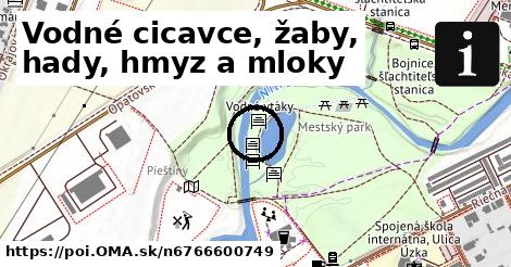 Vodné cicavce, žaby, hady, hmyz a mloky