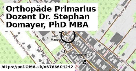 Orthopäde Primarius Dozent Dr. Stephan Domayer, PhD MBA
