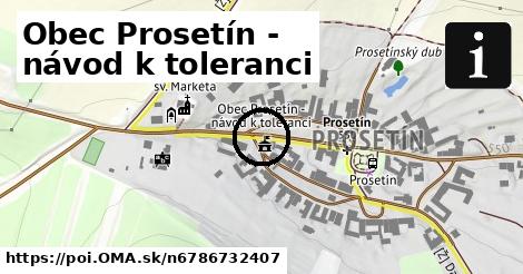 Obec Prosetín - návod k toleranci