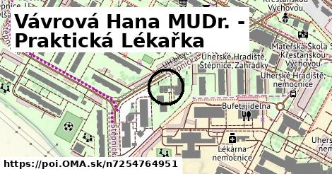 Vávrová Hana MUDr. - Praktická Lékařka