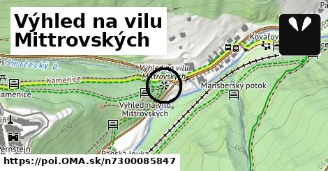 Výhled na vilu Mittrovských