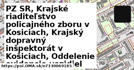 PZ SR, Krajské riaditeľstvo policajného zboru v Kosiciach, Krajský dopravný inšpektorát v Košiciach, Oddelenie evidencie vozidiel