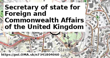 Secretary of state for Foreign and Commonwealth Affairs of the United Kingdom