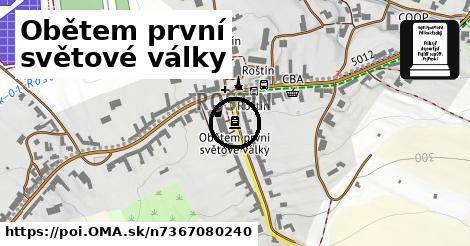 Obětem první světové války