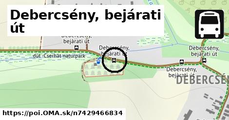 Debercsény, bejárati út