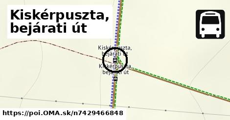 Kiskérpuszta, bejárati út