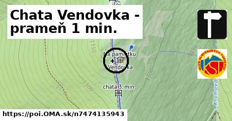 Chata Vendovka - prameň 1 min.