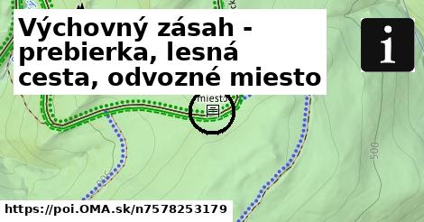 Výchovný zásah - prebierka, lesná cesta, odvozné miesto