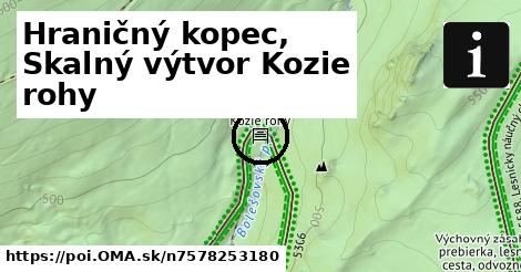 Hraničný kopec, Skalný výtvor Kozie rohy