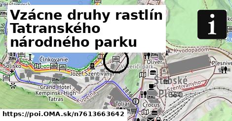 Vzácne druhy rastlín Tatranského národného parku