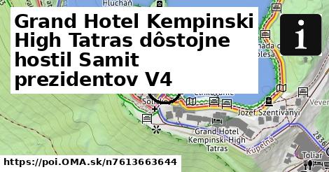 Grand Hotel Kempinski High Tatras dôstojne hostil Samit prezidentov V4
