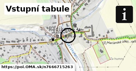 Vstupní tabule