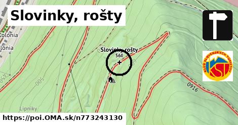 Slovinky, rošty