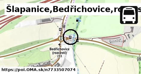 Šlapanice,Bedřichovice,rozcestí