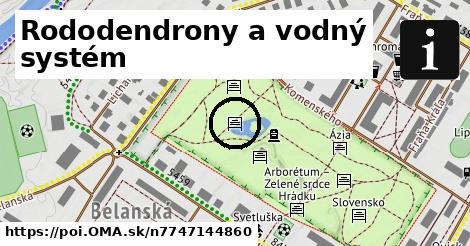 Rododendrony a vodný systém