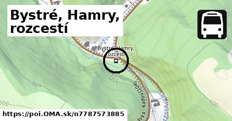 Bystré, Hamry, rozcestí