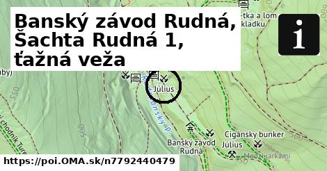 Banský závod Rudná, Šachta Rudná 1, ťažná veža