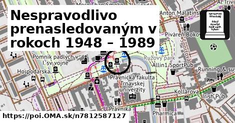 Nespravodlivo prenasledovaným v rokoch 1948 – 1989