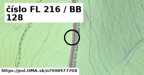 číslo FL 216 / BB 128