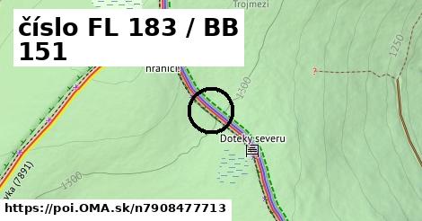 číslo FL 183 / BB 151