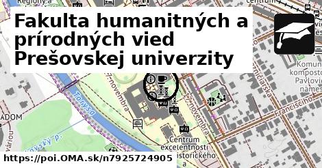 Fakulta humanitných a prírodných vied Prešovskej univerzity