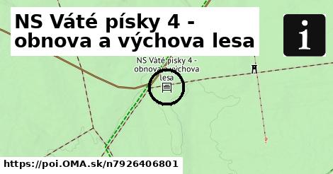 NS Váté písky 4 - obnova a výchova lesa