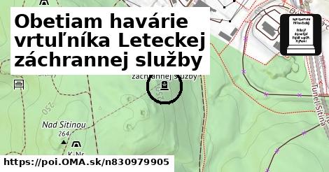 Obetiam havárie vrtuľníka Leteckej záchrannej služby