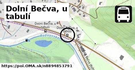 Dolní Bečva, u tabulí