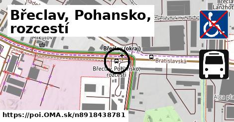 Břeclav, Pohansko, rozcestí