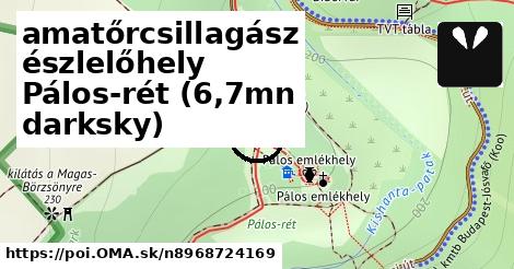 amatőrcsillagász észlelőhely Pálos-rét (6,7mn darksky)