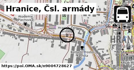 Hranice, Čsl. armády