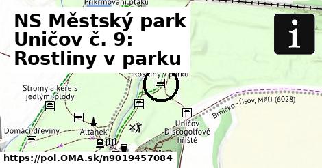 NS Městský park Uničov č. 9: Rostliny v parku