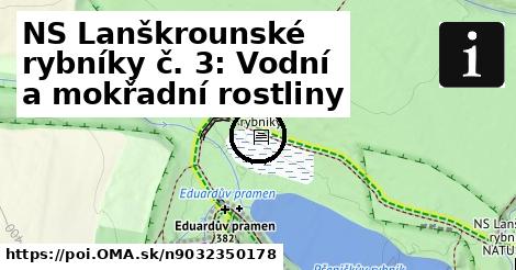 NS Lanškrounské rybníky č. 3: Vodní a mokřadní rostliny