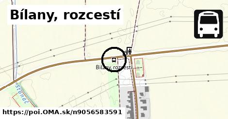 Bílany, rozcestí