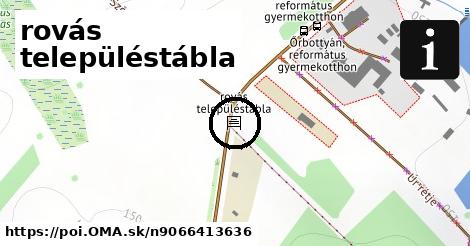 rovás településtábla