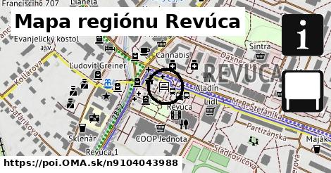 Mapa regiónu Revúca