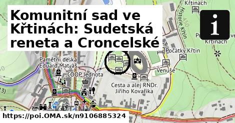 Komunitní sad ve Křtinách: Sudetská reneta a Croncelské