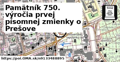 Pamätník 750. výročia prvej písomnej zmienky o Prešove