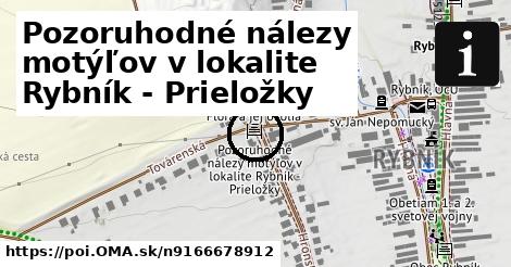 Pozoruhodné nálezy motýľov v lokalite Rybník - Prieložky