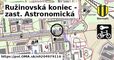 Ružinovská koniec - zast. Astronomická