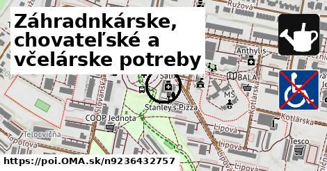 Záhradnkárske, chovateľské a včelárske potreby