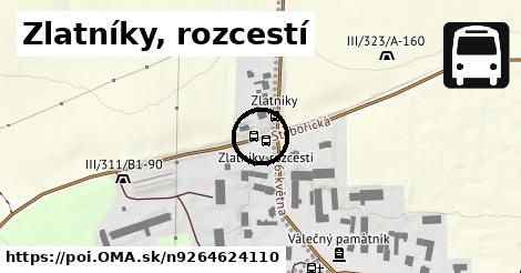 Zlatníky, rozcestí