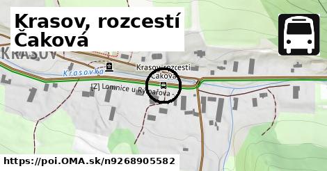 Krasov, rozcestí Čaková