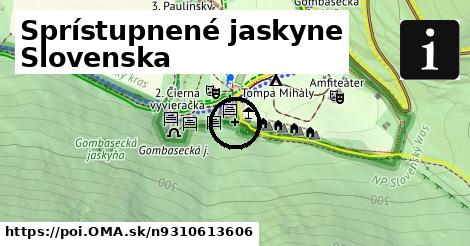 Sprístupnené jaskyne Slovenska
