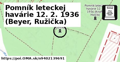 Pomník leteckej havárie 12. 2. 1936 (Beyer, Ružička)